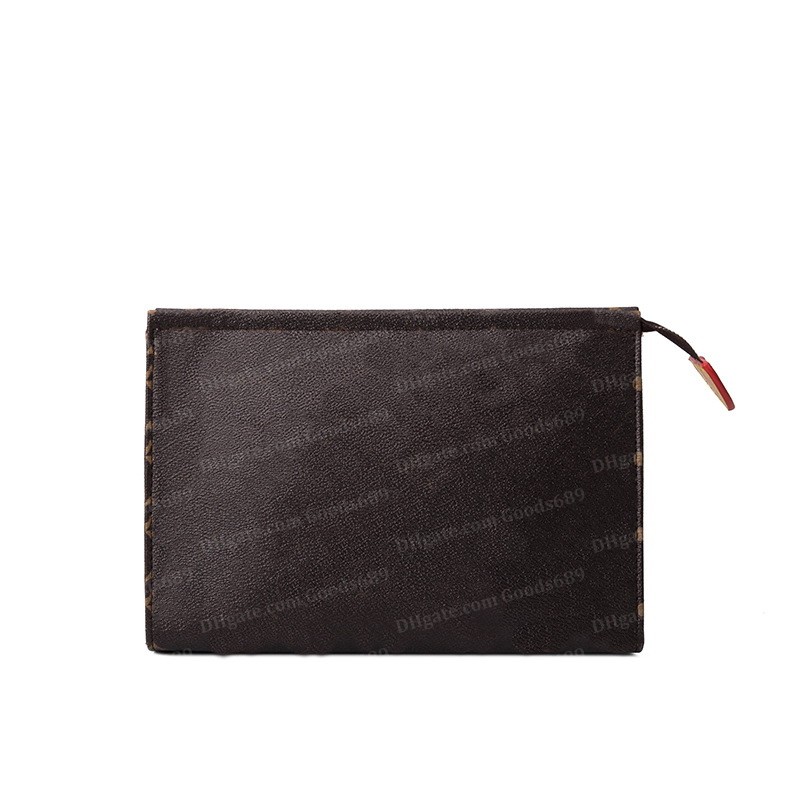 

Fashion Cosmetic Bags Travel Toiletry Pouch 26cm Protection Makeup Clutch Designer Women PU Leather Waterproof Cosmetic Bag For Men, Black grid