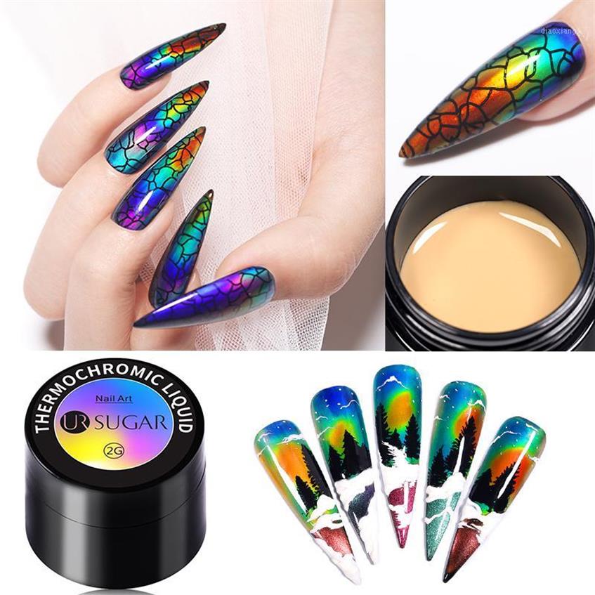 

SUGAR Thermochromic Gel Liquid Nail Mood Color-changing Polish Art Paint Need Black Base Soak Off UV12275