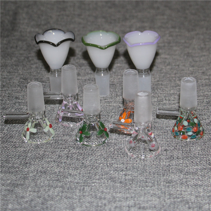 

Glass Bowl For Hookah 14mm 18mm Male Joint Colour Funnel Bowls Smoking Piece Tool Tobacco Bong Glass Drop Down Adapter