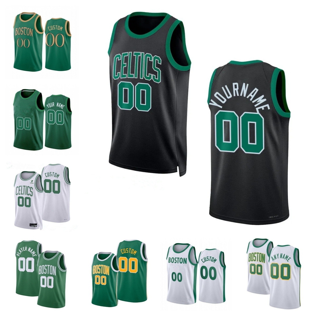 

75th Custom Men Women Youth Boston''Celtics''9 Derrick White 40 Luke Kornet 35 Luke Kornet 27 Daniel Theis 26 Aaron Nesmith 97 Brodric Thomas Basketball Jerseys, Color