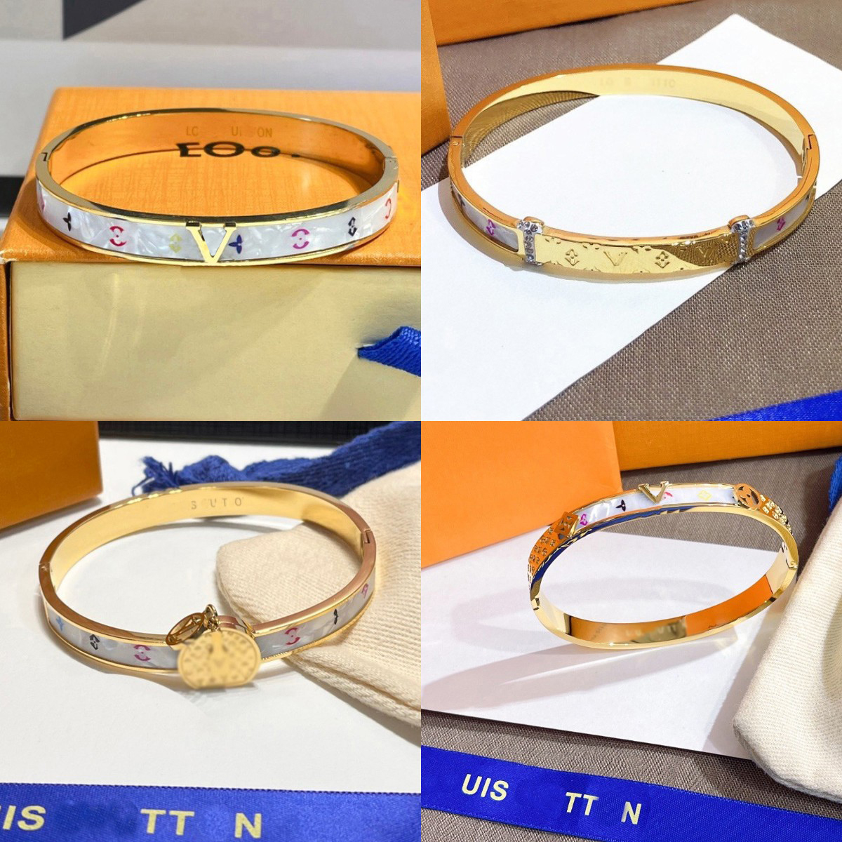 

2022 Fashionable Bracelets Bangle Designer Letter Crystal 18K Gold Plated Stainless steel Bracelet Fashion Jewelry Men and Women bracelets