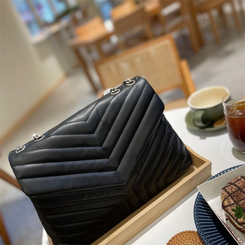 

Fashion crossbody designer bags loulou Handbags shoulder bag clamshell trendy LOULOU pouch wallets messenger purse large women leather black tote bag, 1#