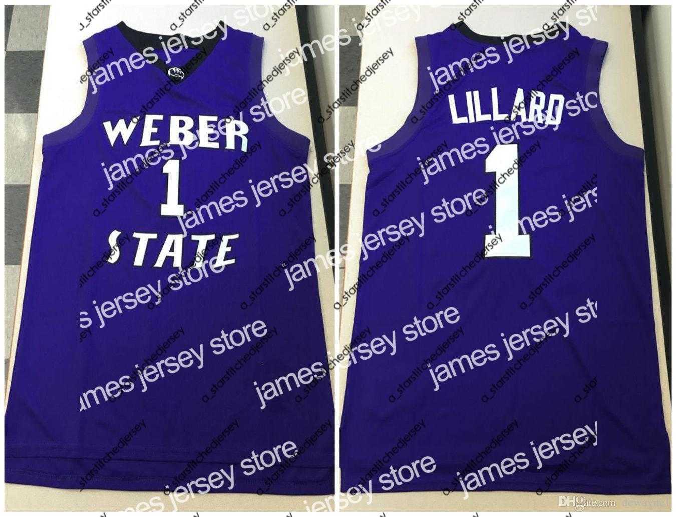 

Basketball Jerseys New Weber State Wildcats College Damian Lillard #1 Basketball Jersey Mens Stitched Custom Any Number Name Jerseys, As show