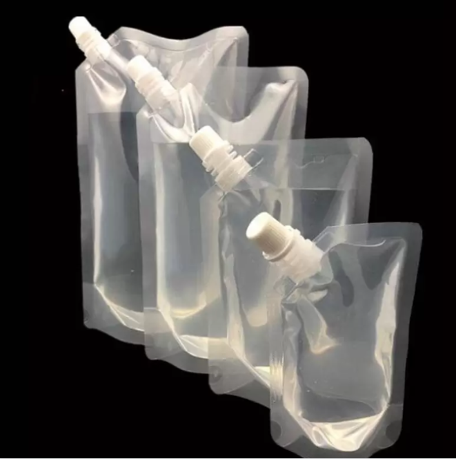 

500pcs Doypack 250ml 350ml 420ml 500ml Clear Plastic Stand Up Spout Liquid Bag Pack Beverage Squeeze Drink Spout Pouch