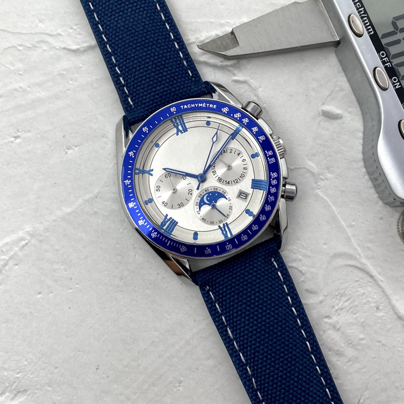 

WristWatches for Men 2022 New Mens Watches 42mm Size Six stitches All Dial Work Quartz Watch Top Luxury Brand Chronograph Clock leather Belt Men Fashion OME, 10