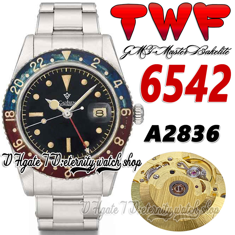 

TWF tw6542 Vintage A2836 Automatic Mens Watch 38mm Pepsi Bezel Black Stick Dial Calendar 316L Oystersteel Stainless Steel Bracelet eternity Sport Watches, Watch waterproof cost