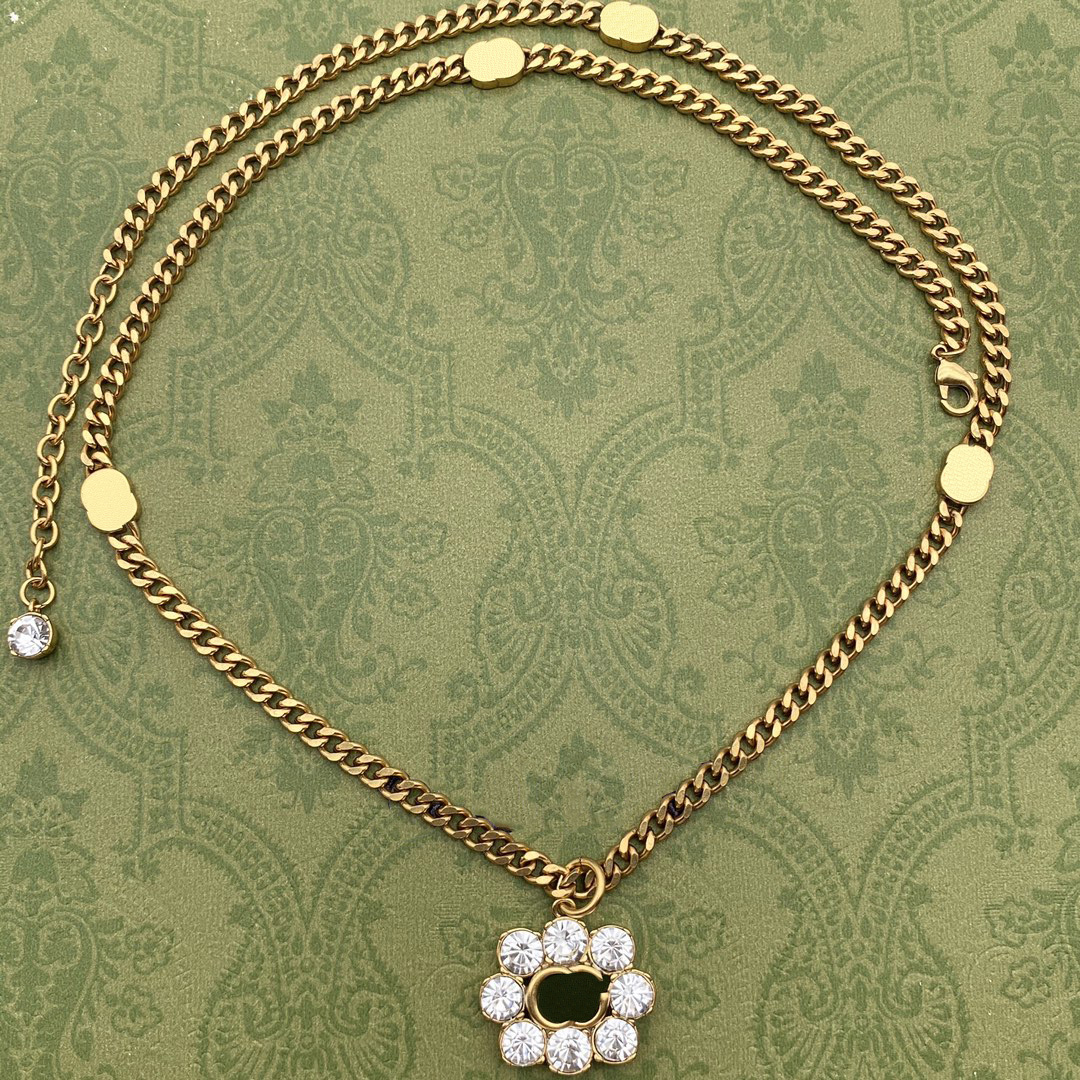 

Men Women Designer Necklaces Luxury Jewelry Rhinestone G Chains Designers Neckwear Party Gold Pearls Necklace Diamond Pendants With Box