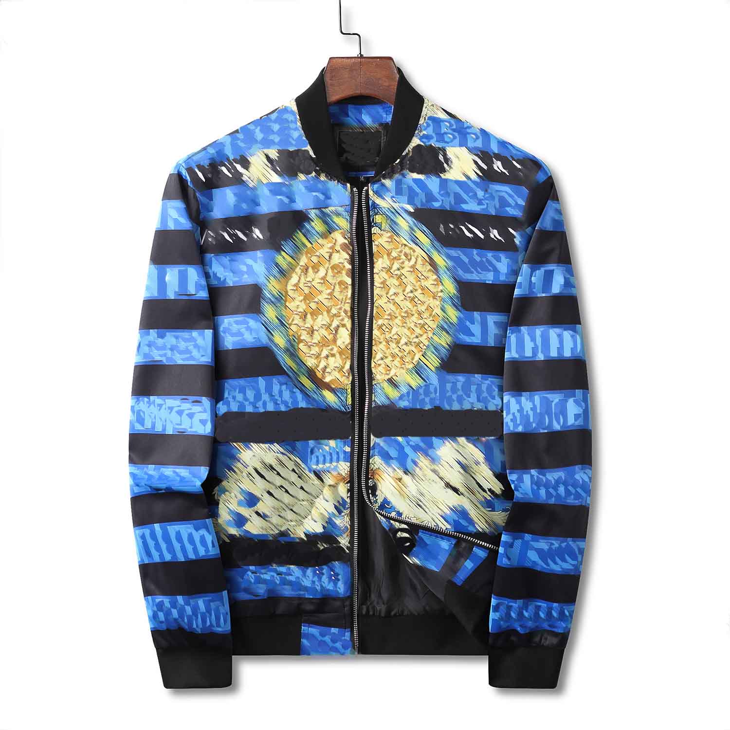 

European foreign trade new spring and autumn thin classic letter printing jacket jacket men's simple sportswear trench coat