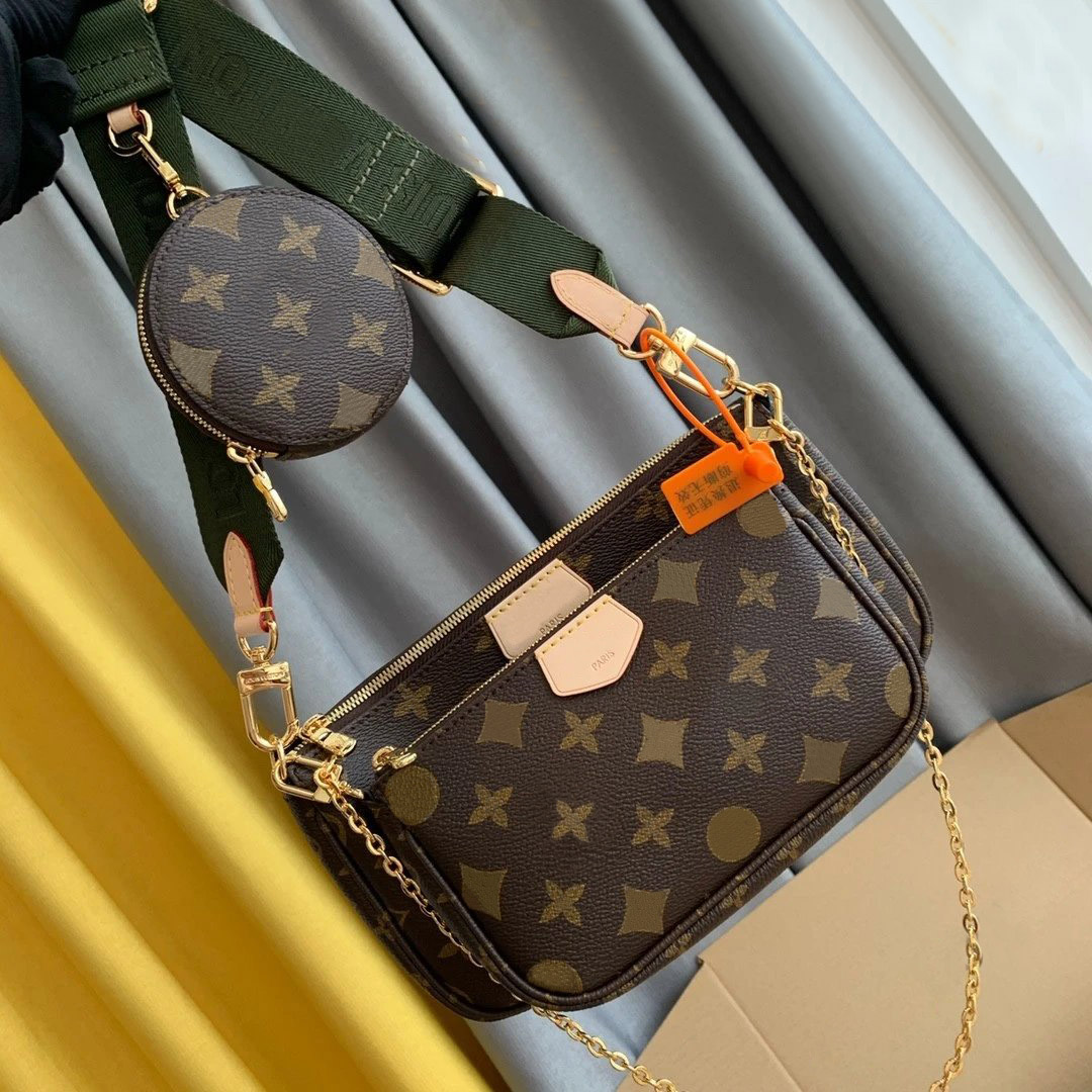 

Women messenger bags favorite multi accessories 3 piece set purse handbags satchel crossbody bag louiseitys lady viutonitys Evening Shoulder Bag Purse M44823