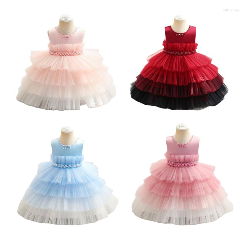 

Girl Dresses Baby Dress 1 Year Birthday Mesh Cake Layers Gown For Kids Children Wedding Evening Formal Party Gauze 1-4T, 05