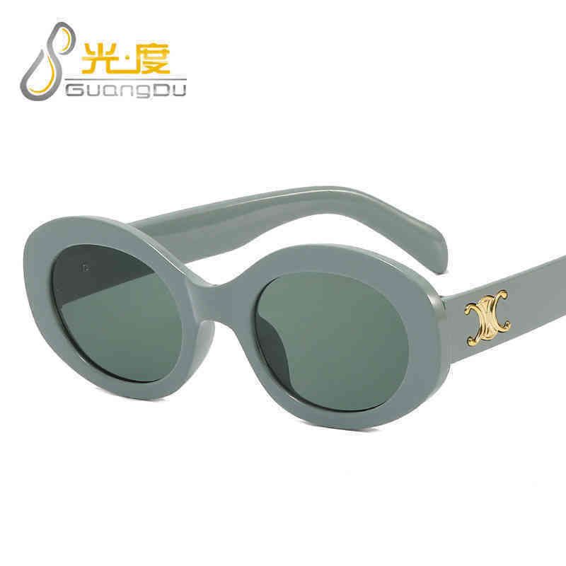 

2023 heatwave baseball sunglasses Oval Arc de Triomphe Sun 2022 macarone small frame sun female
