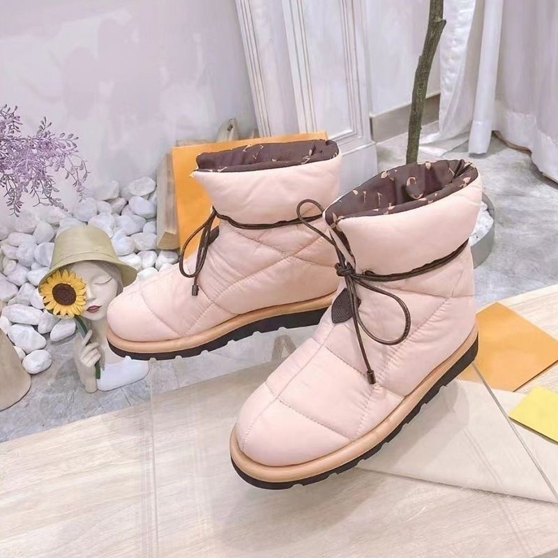 

PILLOW Ankle Boots Comfore Women Soft Down Shoe Designer Flat Shoes Waterproof nylon upper Winter Boots Big Size 5 Color 18