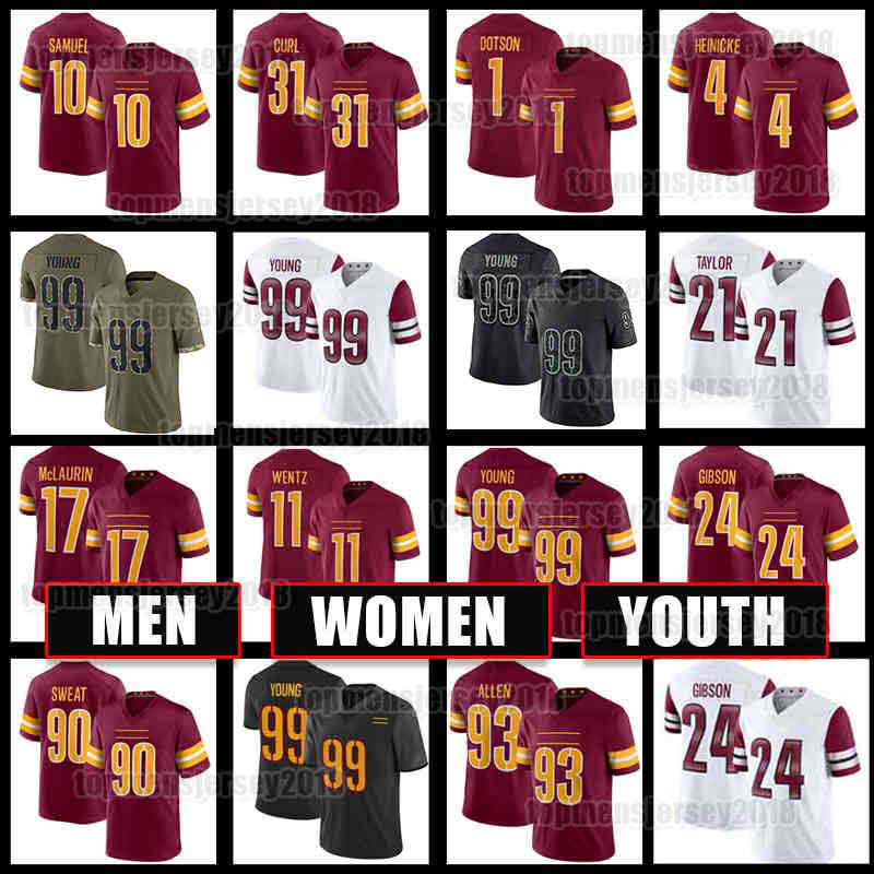 

99 Chase Young Football Jersey Terry McLaurin Washingtons Carson Wentz Commanders Jahan Dotson Sean Taylor Heinicke Jonathan Allen Kamren Curl Curtis Samuel Sweat, Men new jersey(hp)