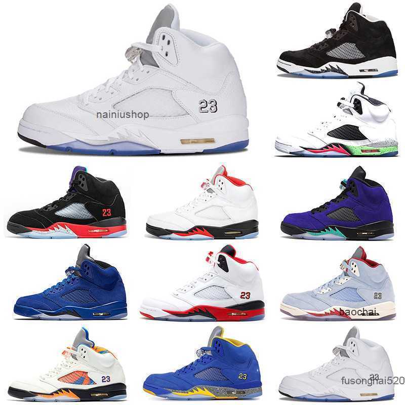 

2023 new popular original 5 basketball shoes 5s men Fire Red Alternate Grape Blue suede International Flight Laney Royal Metallic Silver JORDO jorda retro