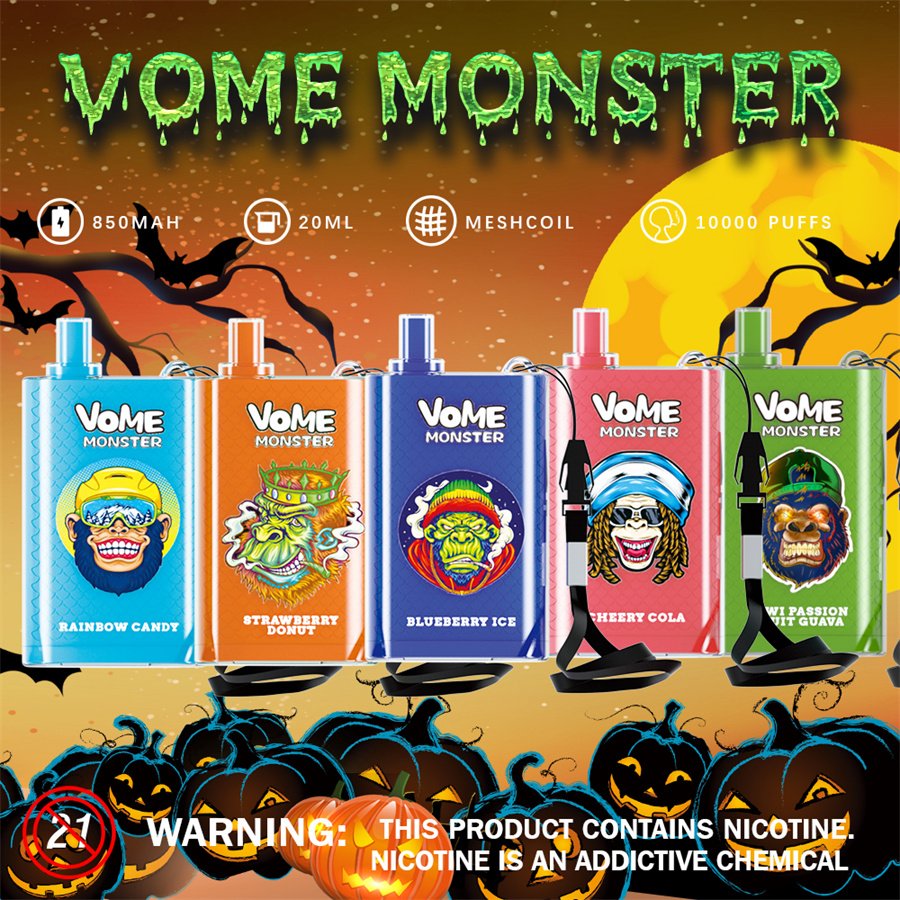 

Vome Monster Disposable E-cigarettes vape 10000 PuffsPuff 10K 20ML desechable 850mah Rechargeable Battery disposable vapes vaper desechables Mesh Coil RandM