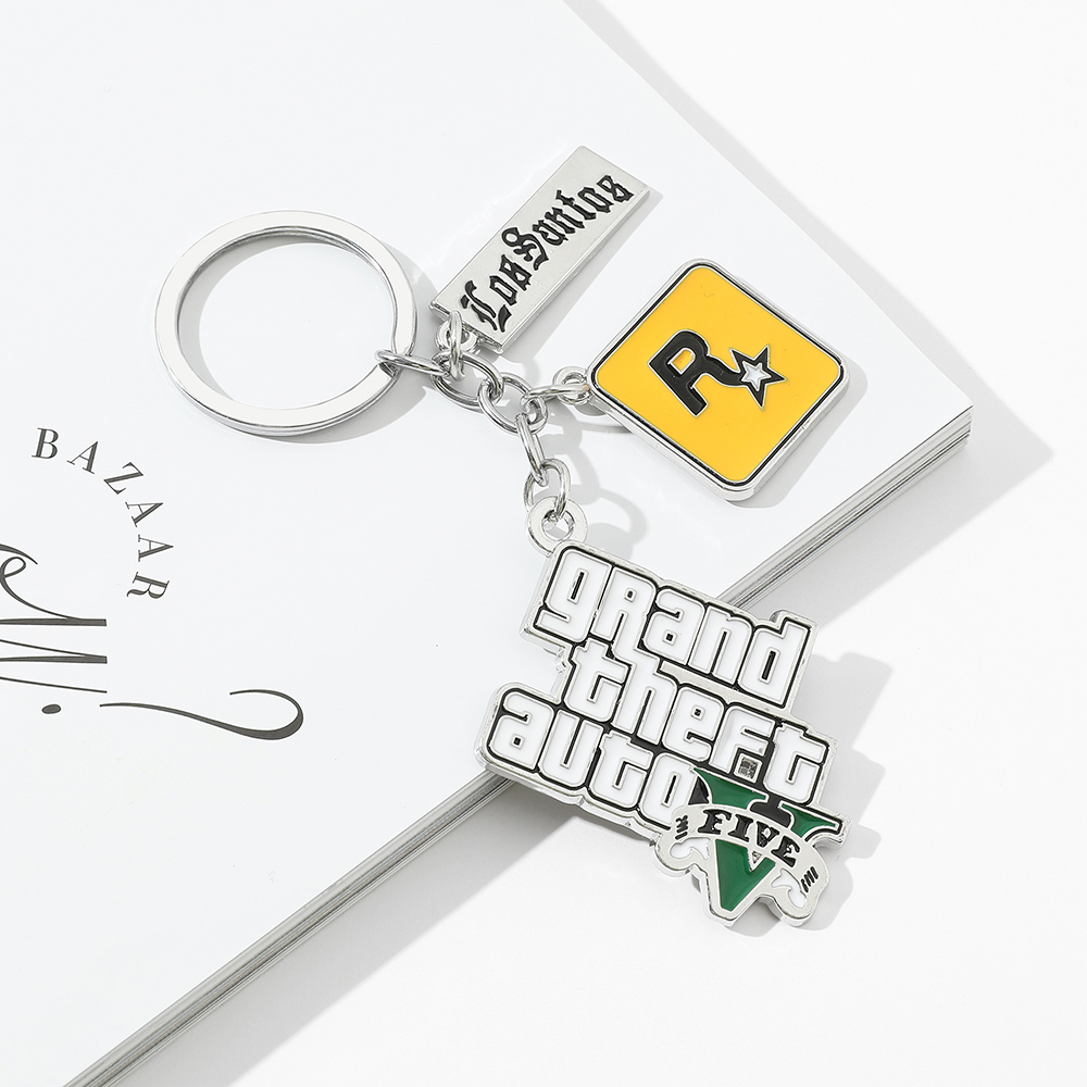 

Ps4 Gta 5 Game Keychain Grand Theft Auto 5 Keychain For Men Fans Xbox Pc Rockstar Keyring Holder Jewelry Llaveros