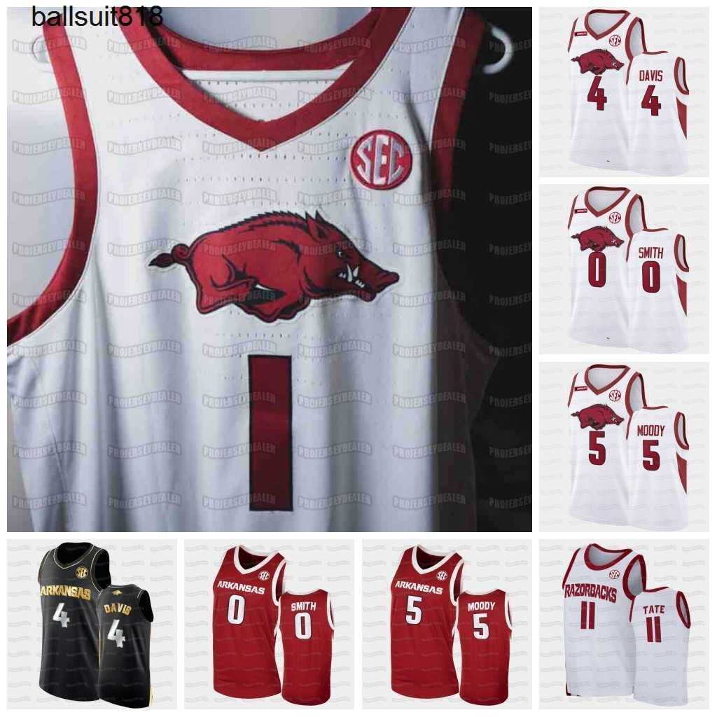 

College wear Arkansas 2021 Equality NCAA Basketball Jersey Moses Moody Justin Smith Jalen Tate JD Notae Connor Vanover Davonte Davis Desi Si, Equality white mens s-3xl