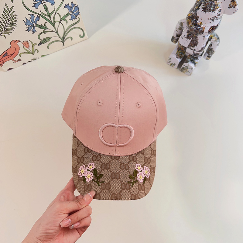 

Baseball cap designers hats luxurys hat Flowers Embroidery design temperament hundred take sport style baseballcaps fashion casual hat gift very nice, White