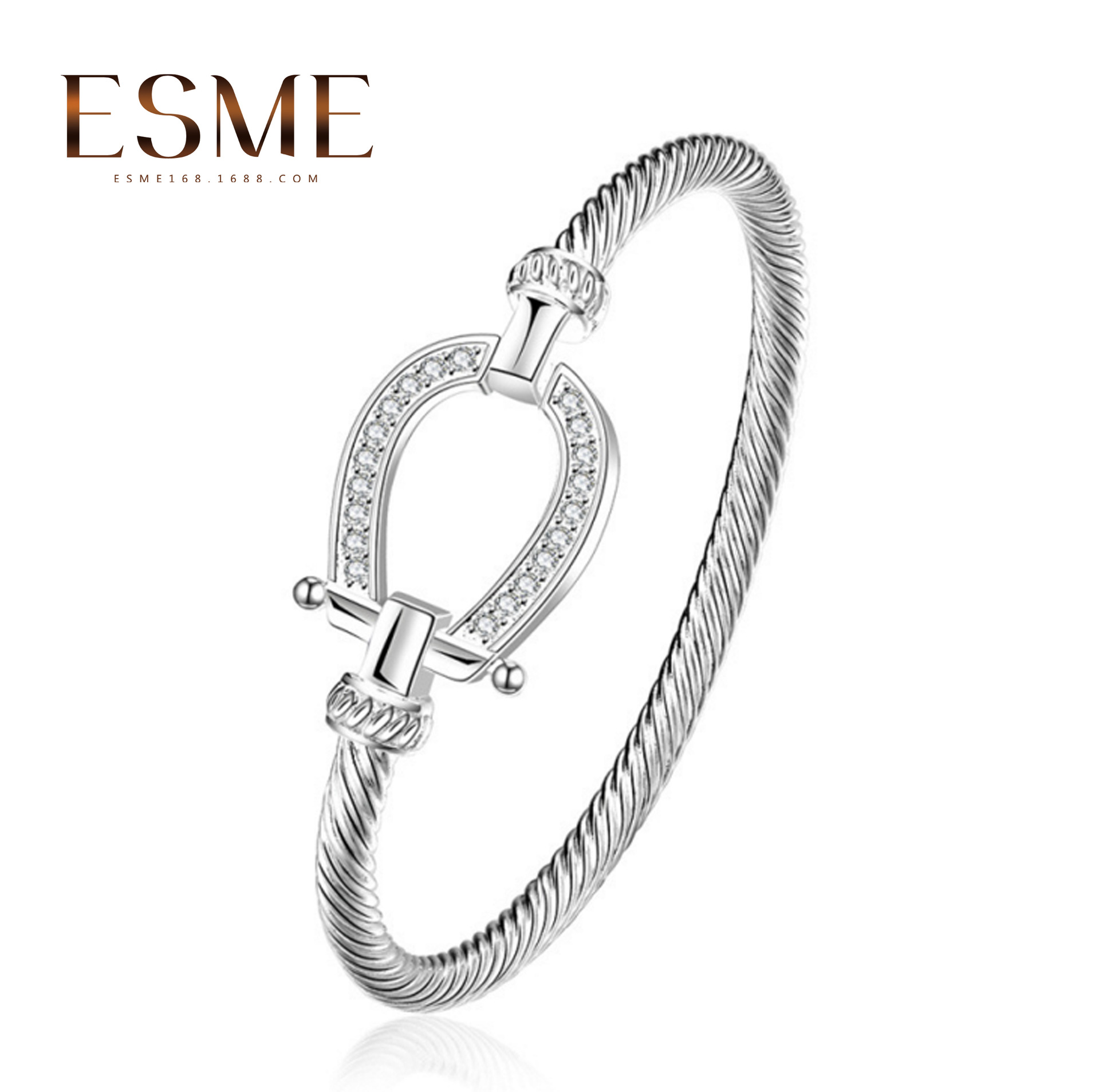 

Fashion Bracelet Crystal Diamante Bangle for Women Silver Colors Daily Wear