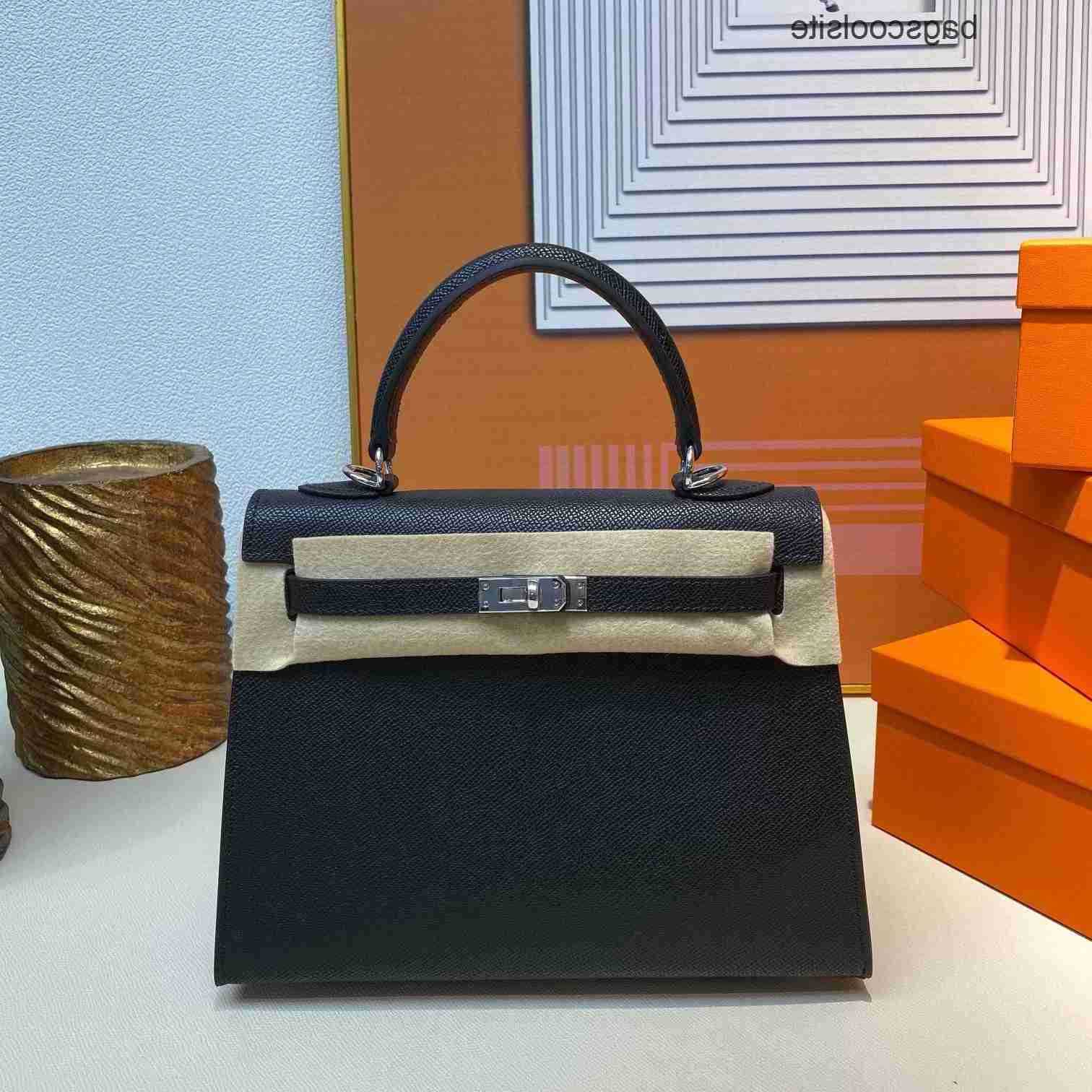 

herme handbags Single Bag Messenger Cowhide Designer Shoulder Fashion Herme High-grade Top Layer Portable Women's Trend 1r1n RP0A, Red silver