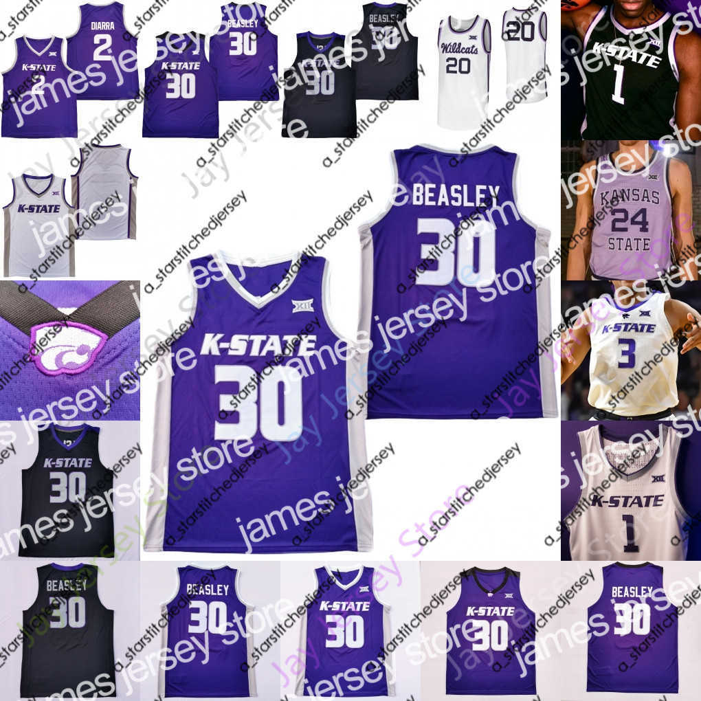 

Basketball Jerseys 2022 Kansas State Wildcats Basketball Jersey NCAA College Beasley Nijel Pack Selton Miguel Mark Smith Markquis Nowell Ismael Massoud Kaosi, Black