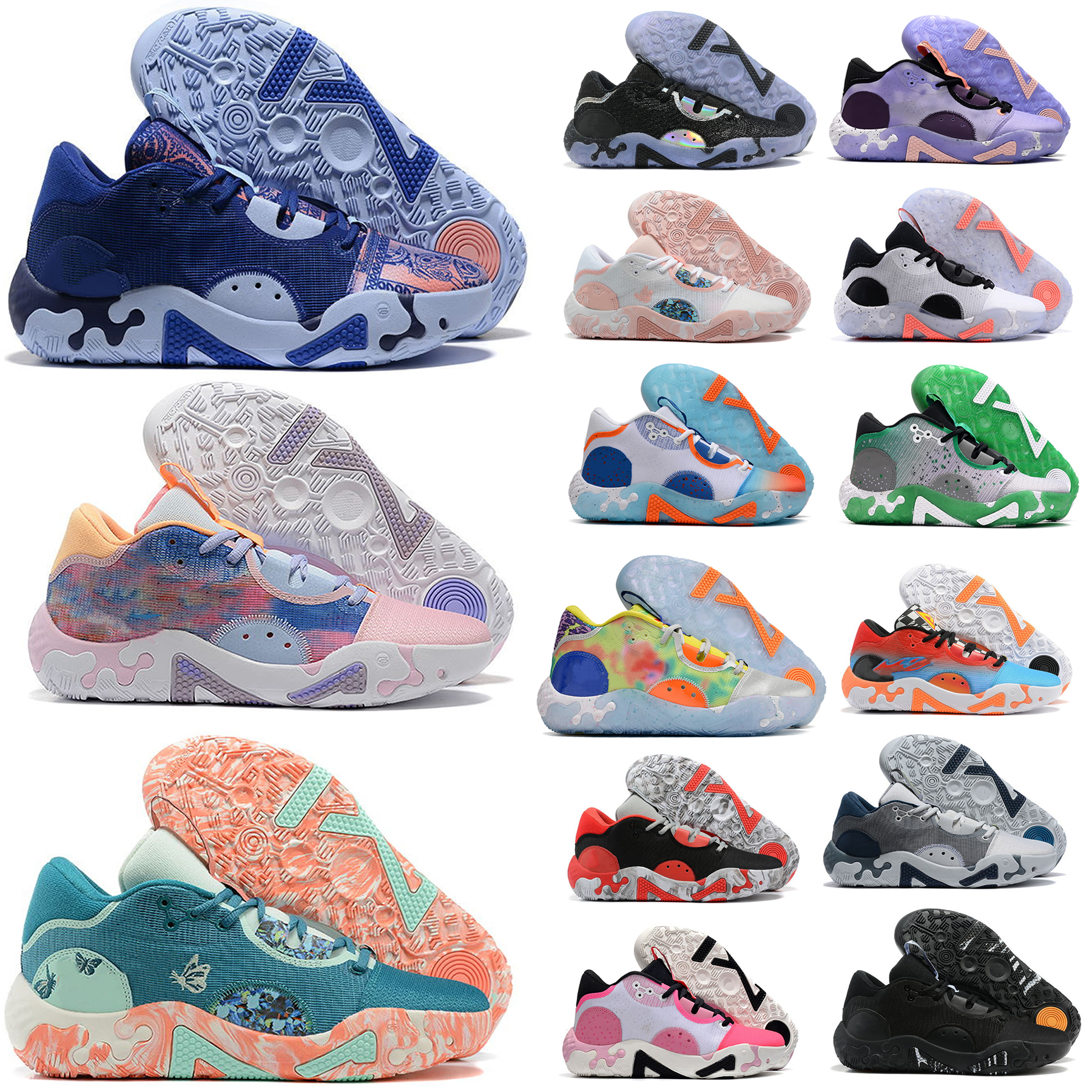 

Basketball Shoes Paul George Pg 6 Mens Sneaker Fluoro All Star White Black Mint Blue Paisley Bred Infrared Fog Grey Painted Pg6 Trainers Sports Sneakers