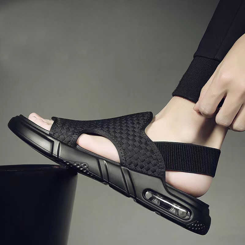 

WHE Men Sandals weave Summer beach 2022 sandals casual leather sandal open shoes for men New fashion Sports air cushion shoe 1214, Ali-1