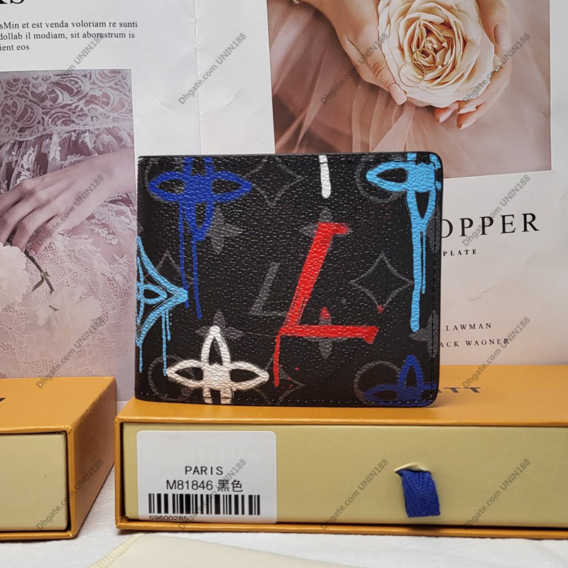 

Luxurys Designers Multiple Wallets For Women Bags Wallets Gradient Raised Flower Bag Genuine Leather Ladies Travel Wallet Coin Purse 11CM With Original Box, Black