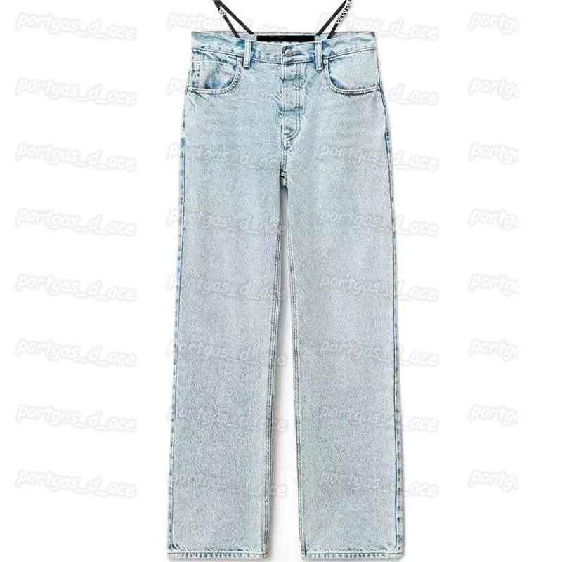 

Womens Denim Pants Letters Diamond Strap Waist Jeans Fashion High Rise Casual Women Pants, Blue with label .