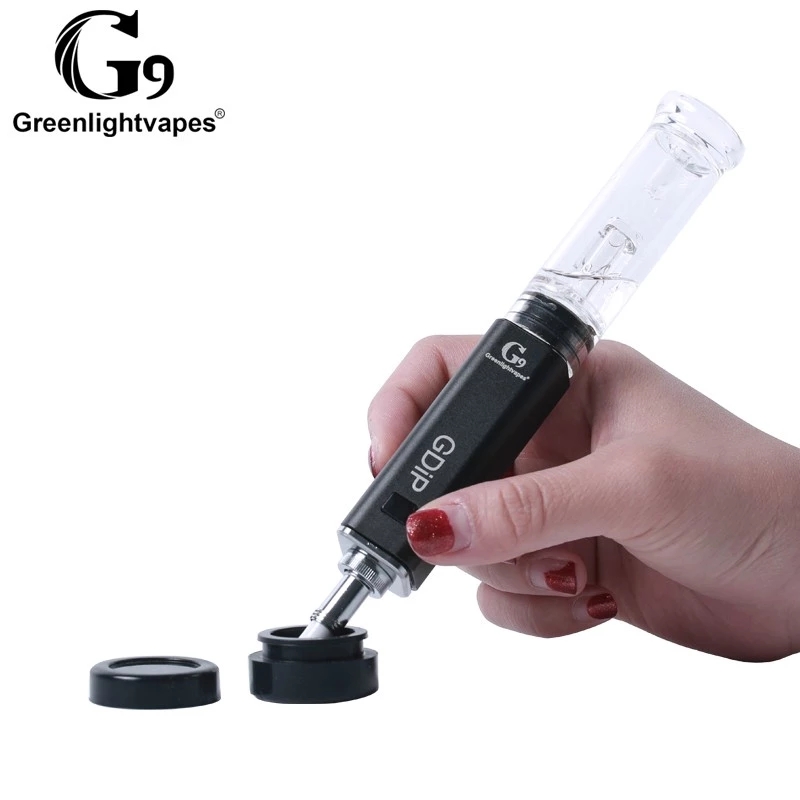 

1pc Original Greenlightvapes G9 GDIP Electric Dab Rig Kit 1100mAh Quartz Ceramic Coil Tip Glass Water Bubbler Attachment Dip Device SOC Vaporizer Dabber Vape Pen Kit, Multi