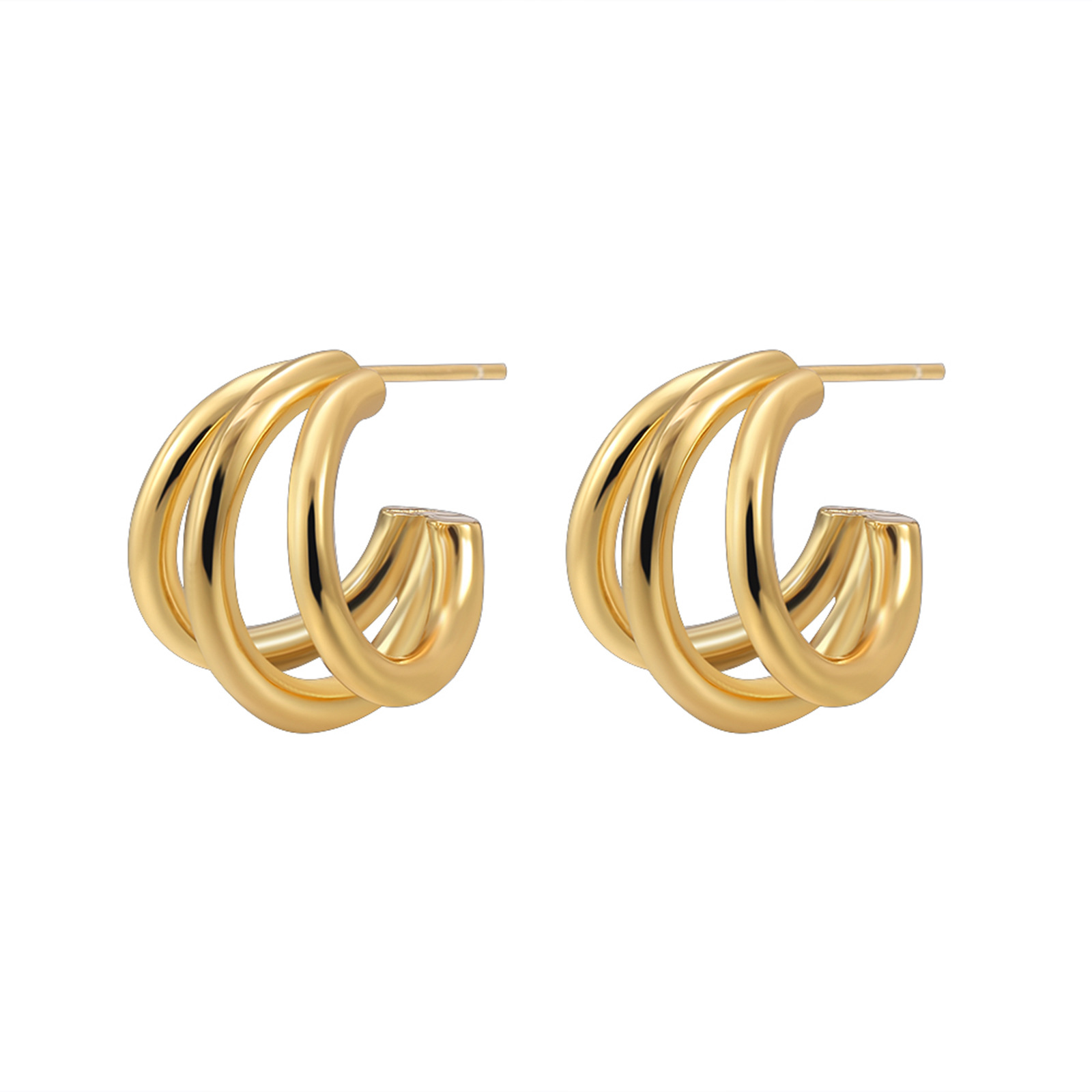 

Ear Studs Geometry Multilayer Ring Circle Female Earrings Ear Studs Temperament Gold Plated Earrings
