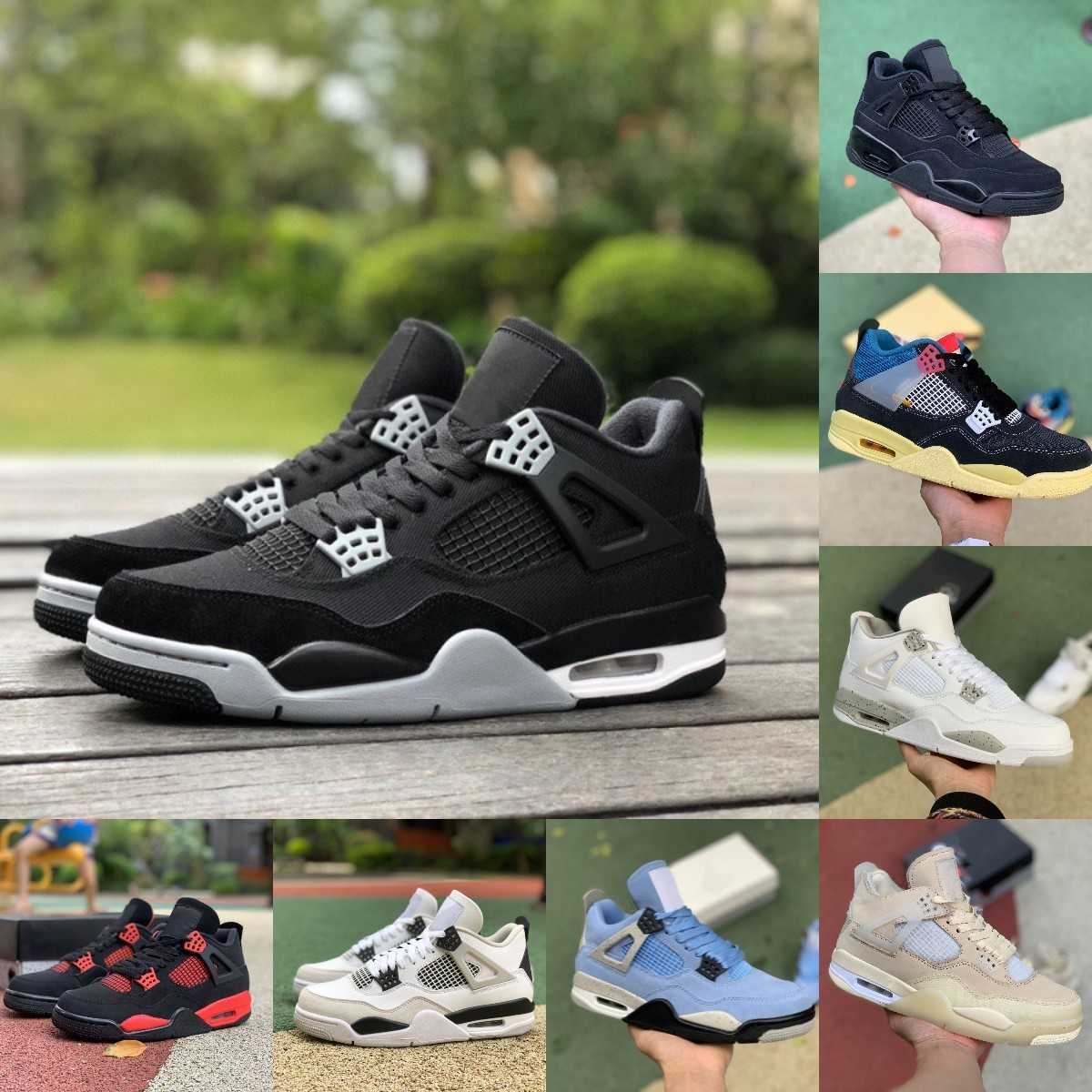 

2023 Jumpman Black Canvas 4 4s Basketball Shoes University Blue Mens Military Cement Cat Cream Sail White Oreo Infrared Canyon Purple Court, Military black