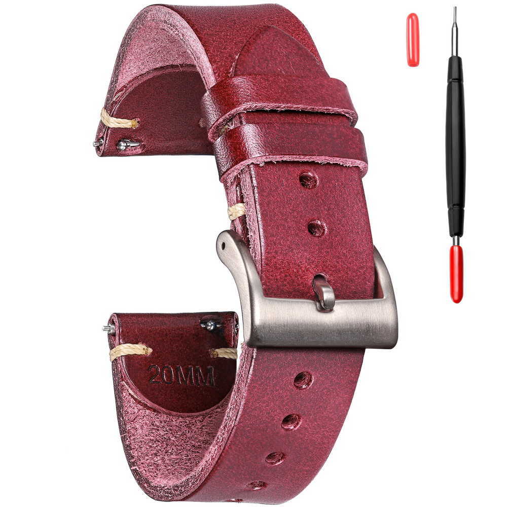 

Watch Bands HEMSUT Leather Watch Bands for Men Italian Buttero Handmade Watch Strap Quick Release Vintage Replacement Wrap of 18mm 20mm 22mm T221220