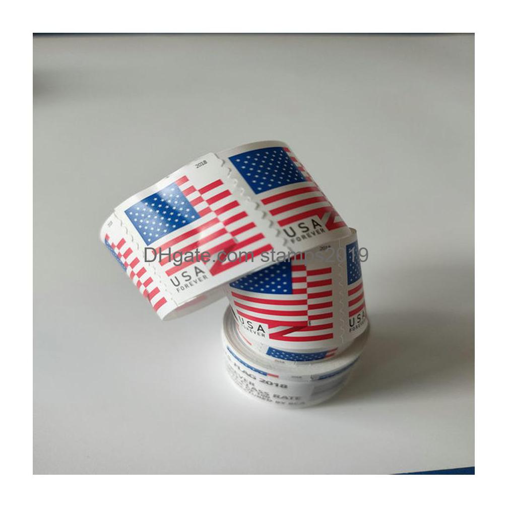 

Beaded U.S. Flags Us Roll Of 100 Envelopes Letters Postcard Office Mail Supplies Drop Delivery Otxk0
