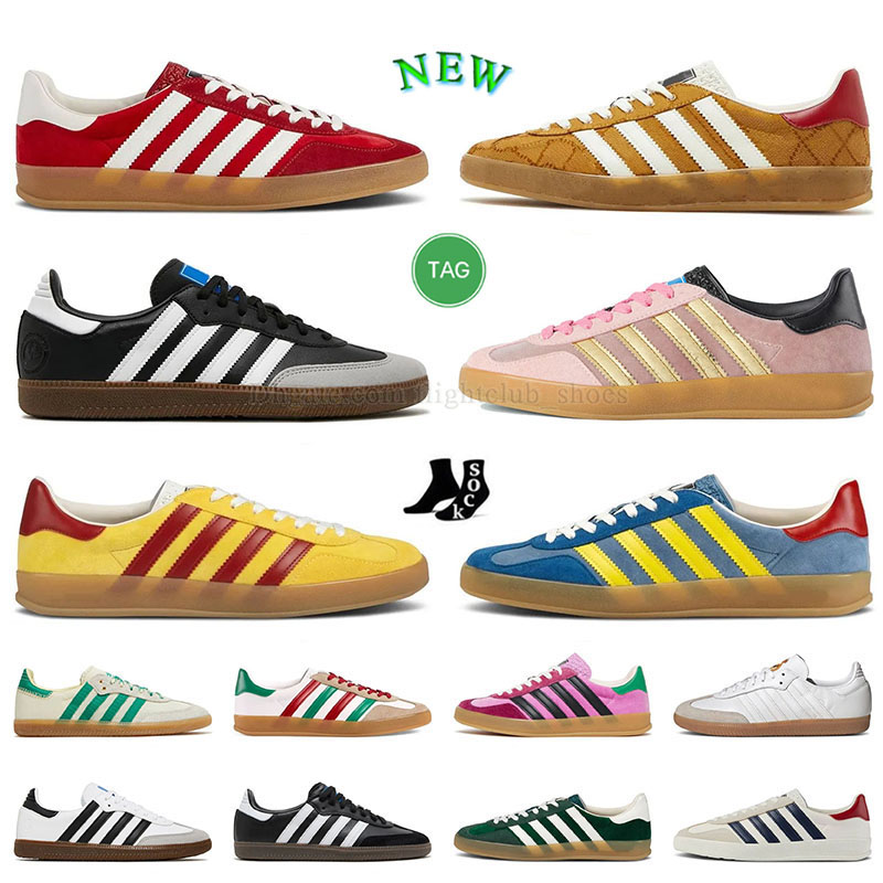 

Vintage Mens Womens Gazelle Designer Shoes Top Low Fashion OG Pink Velvet Beige Brown Navy Blue Red Green Yellow Gold Black and White Leather Tennis Sneaker Trianer, A11