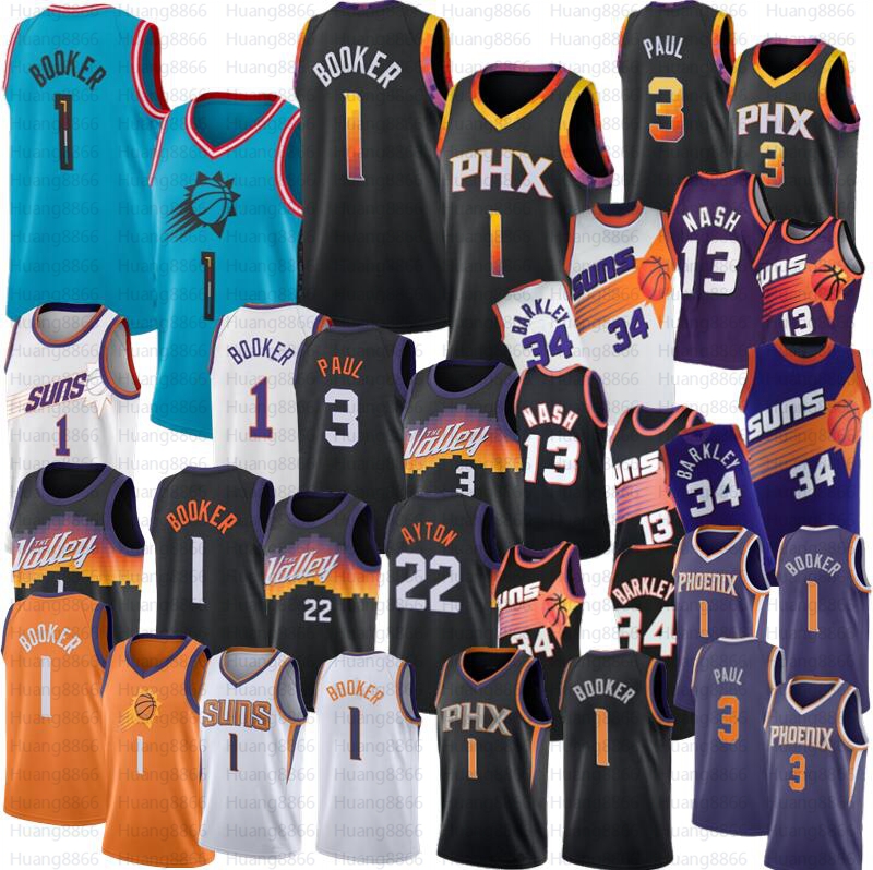 

Basketball Devin Booker PHX DeAndre Ayton SUN Chris Paul Steve Nash Charles Barkley 2022 2023 New city Black, As