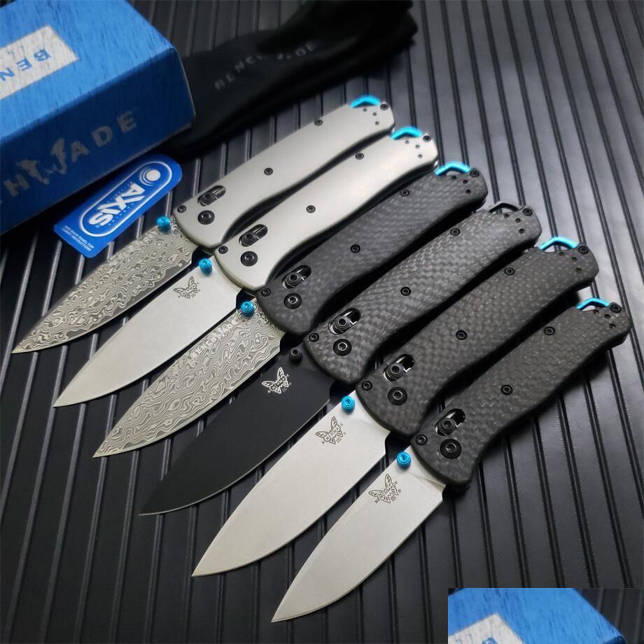 

Camping Hunting Knives Benchmade 533/535 Bugout Axis Folding Knife S90V Blade Carbon Fiber Handles Outdoor Cam Edc Bm 5333 5353 Bm42 Otbv5