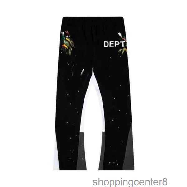 

Pants Jeans Galleryes Street Speckled Dept Patchwork Drawstring Pant Men Women Streetwear Guards Loose 3td0s, Orange-red