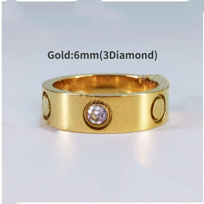 

Ring titanium steel female rose gold no diamond three diamond one diamond fashion personalized tail ring