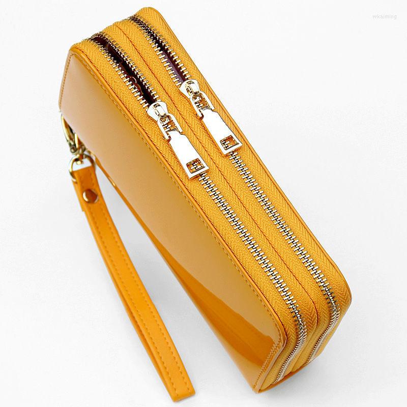 

Wallets Wallet Yellow Women's Leather Large Capacity 2022 Long Gold Handbag Purse Carteira Masculina, And clean face
