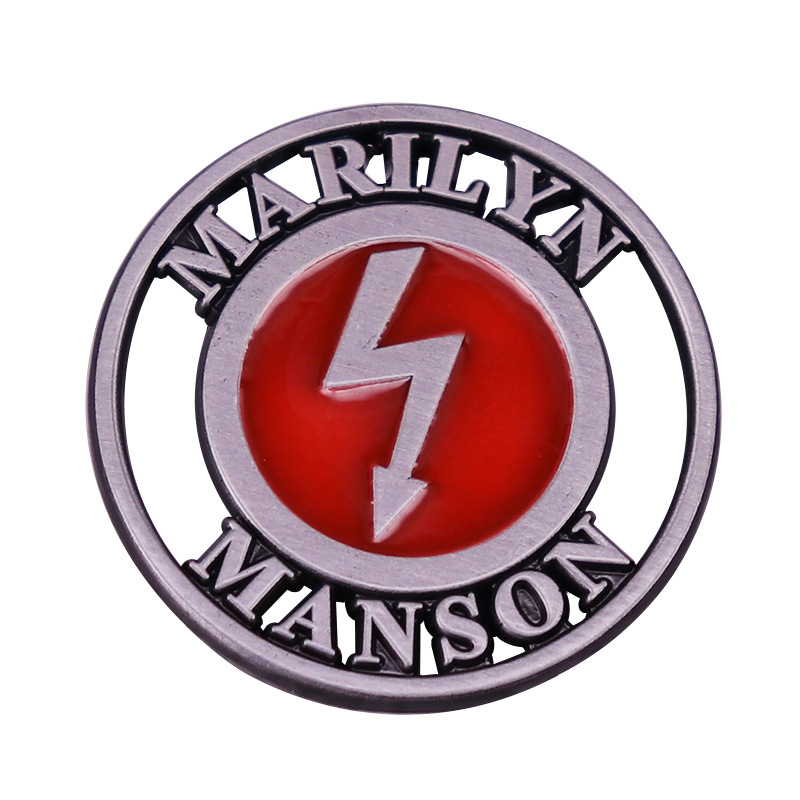 

Marilyn Manson Brooch Rock Industrial Metal Band Lead Singer Badge, As picture