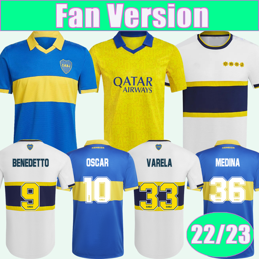 

22 23 Boca Juniors MEDINA Mens Soccer Jerseys VILLA FERNANDEZ BENEDETTO MOLINAS RAMIREZ VARELA VAZQUEZ Home Away 3rd Football Shirts, Qm8223 22 23 3rd no patch
