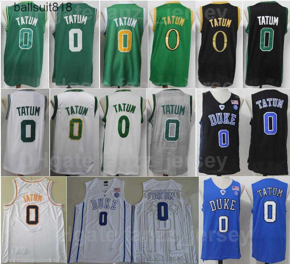 

Jayson Tatum Basketball Jersey 0 Duke Blue Devils College Green Black White Grey Team Color Stitched For Sport Fans Shirt Breathable Pure
