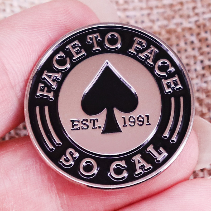 

Punk Rock Band Face To Face Brooch Badge Cute Anime Movies Games Hard Enamel Pins Collect Metal Cartoon Brooch, As picture