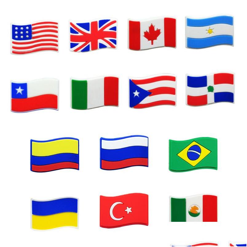 

Shoe Parts Accessories National Flag Croc Charms Fashion Love For Decorations Pvc Soft Shoes Charm Ornaments Buckles Drop Delivery Dhlpe