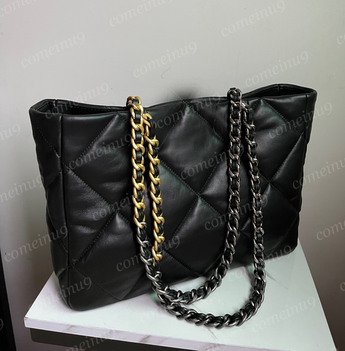 

Excellent Quality Large Shopping 19 Bag Women's Soft Lambskin Quilted Tote Shoulder Chain Bags 41cm Genuine Leather Lady Designer Handbags 10A More Colors Wholesale, Black style b