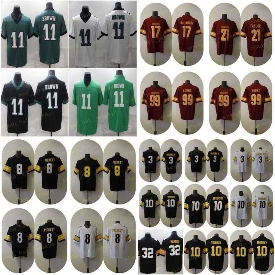 

8 Kenny Pickett Football Jersey 11 A.J. Brown 3 Dwayne Haskins 10 Mitchell Trubisky 32 Franco Harris 17 Terry McLaurin 21 Sean Taylor 99 Chase Young Stitched, Men