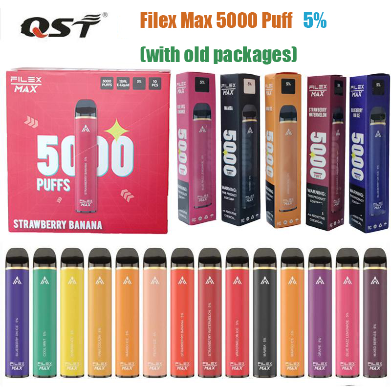 

QST Filex Max 5000 Puff 5000 Disposable Vape Electronic Cigarettes 12ml Capacity Pods Device 1100mah Chargeable Battery 13 Flavors Bang XXL