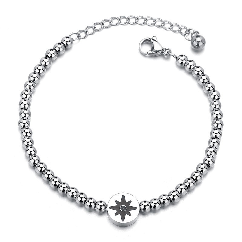 

stainless steel beaded round brand bracelet evil eye Bracelets for women jewelry charome designer bracelets wedding wholesale lobster silver plated charm party