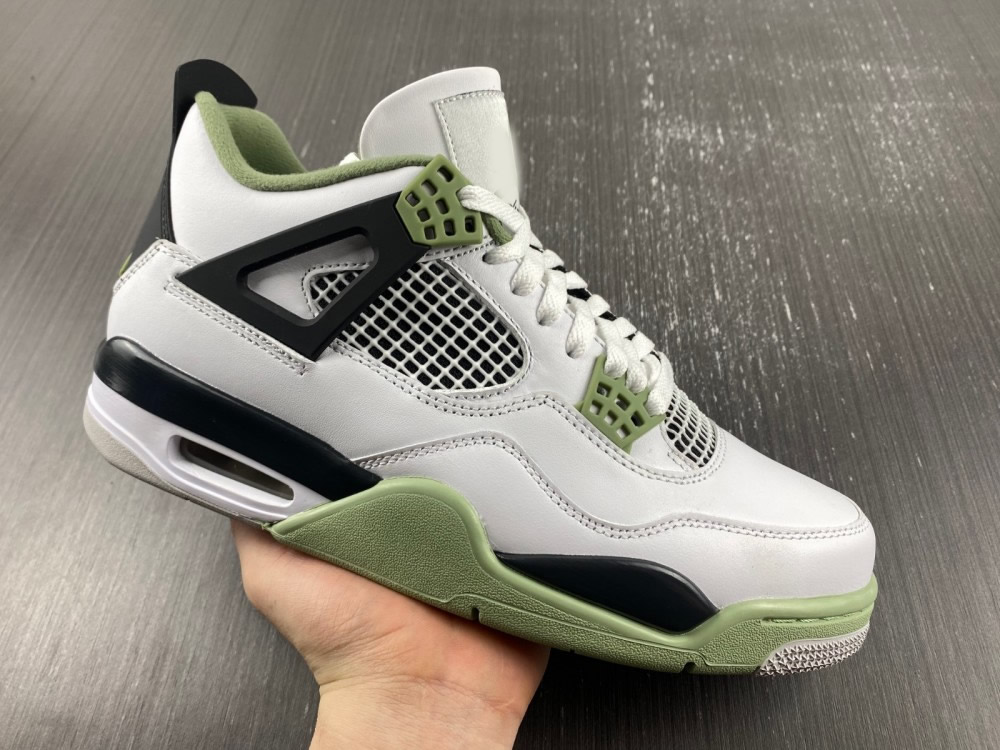 

Shoes Handmade Authentic 4s WMNS Seafoam Men 4 White Seafoam-Dark Ash-Neutral Grey Sneakers AQ9129-103, #1